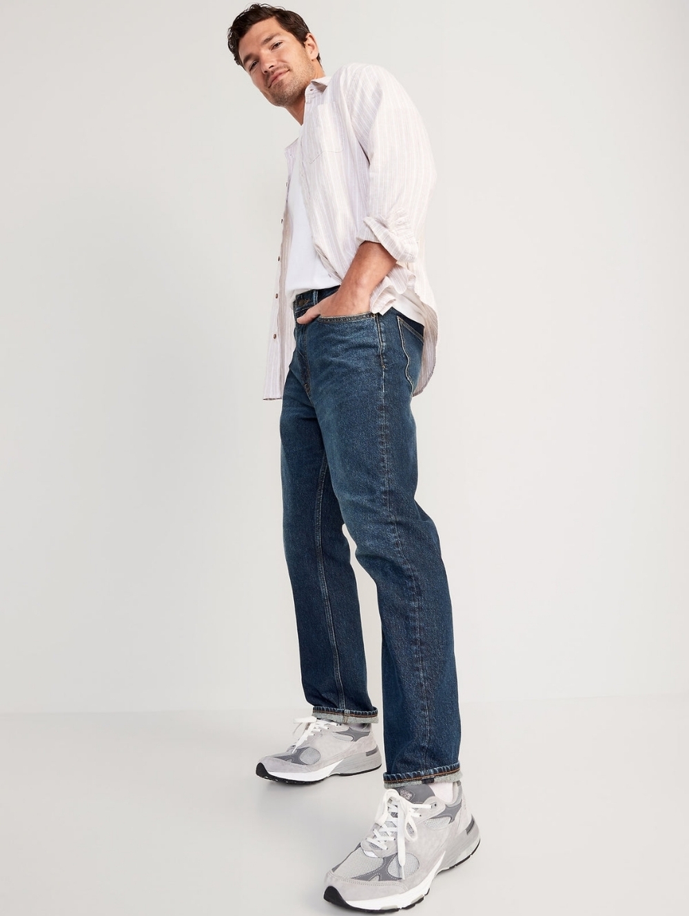 Old Navy 90s Straight Built-In Flex Jeans Men's Dark Wash 32